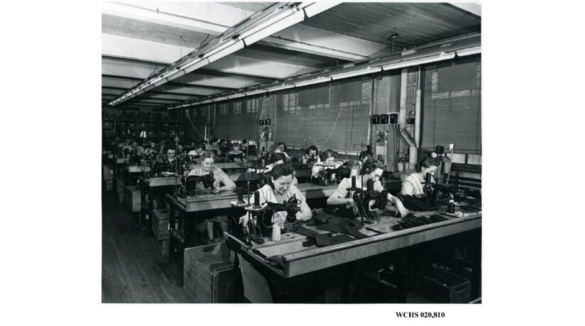 1950 Enger Kress Pocket Book Co sewing department in West Bend, Wisconsin