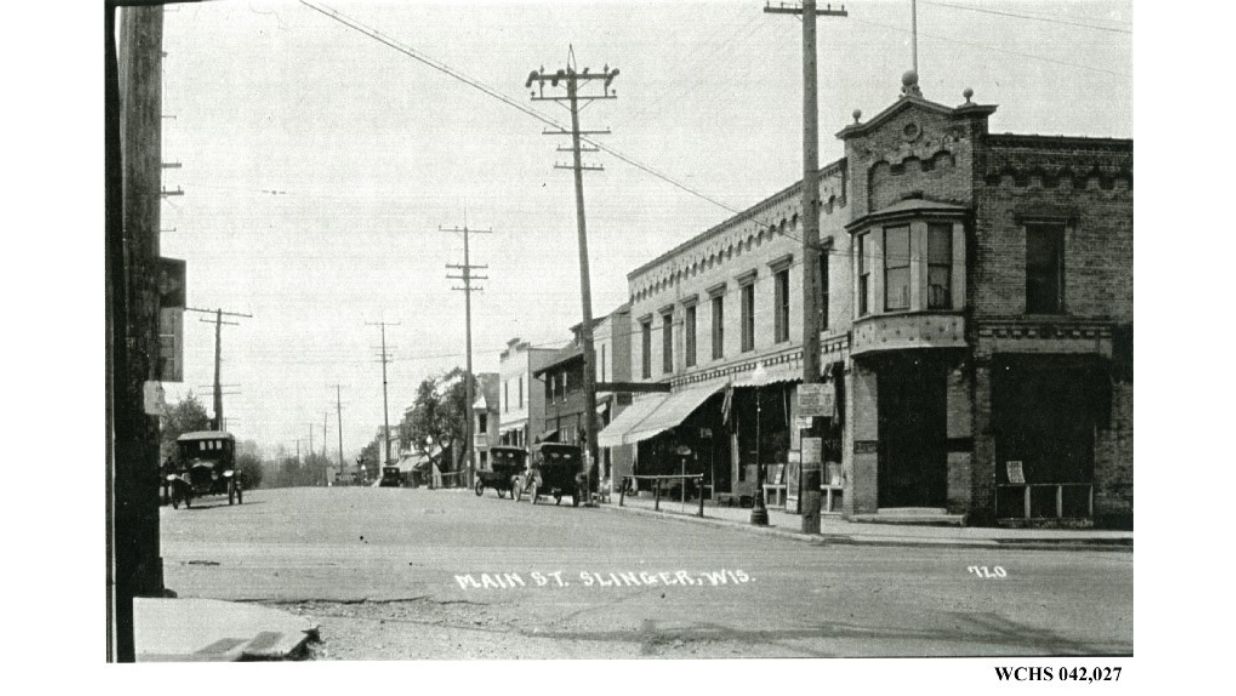 1900 Main Street Intersection in Early Washington County near Slinger, Wisconsin
