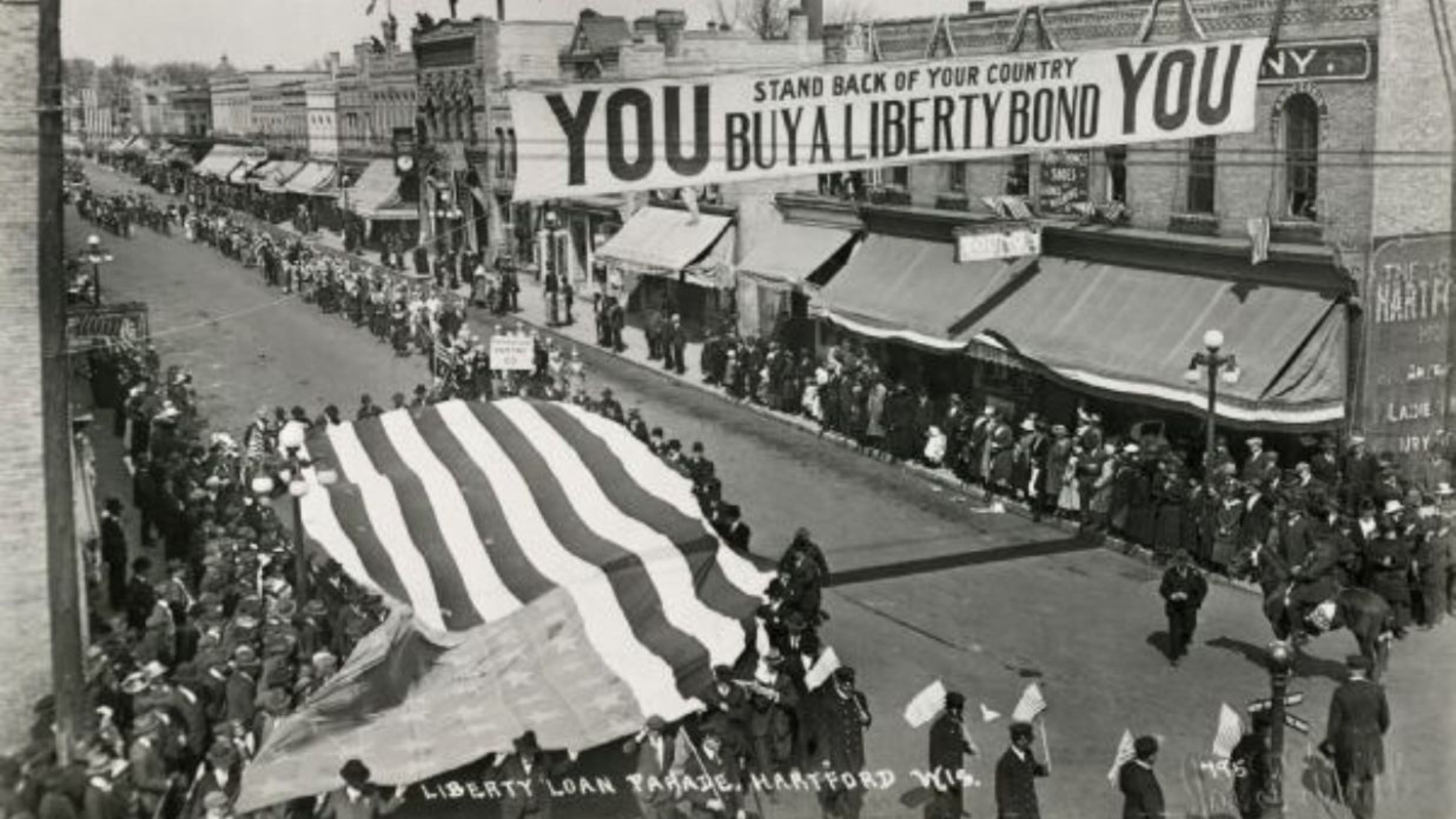 Hartford’s liberty loan parade in Early Washington County, Wisconsin