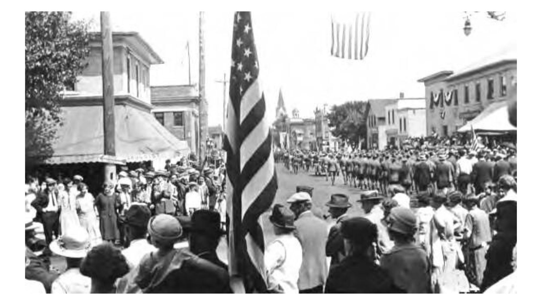 The American flag at the American Legion Parade in Kewaskum 