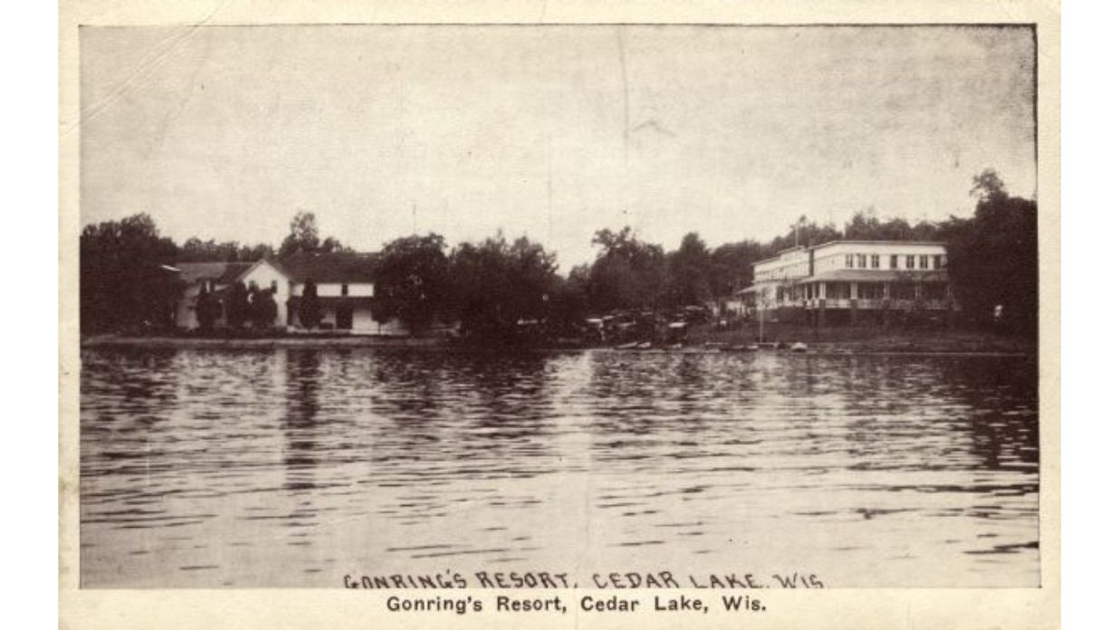 Gonering's Resort  with The Tower Heritage Center home to the Washington County Historical Society in West Bend, Wisconsin
