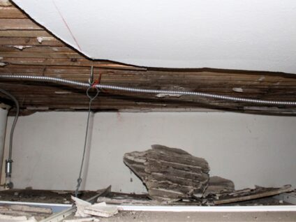 Original Plaster Ceiling in 1889 Courthouse of The Tower Heritage Center