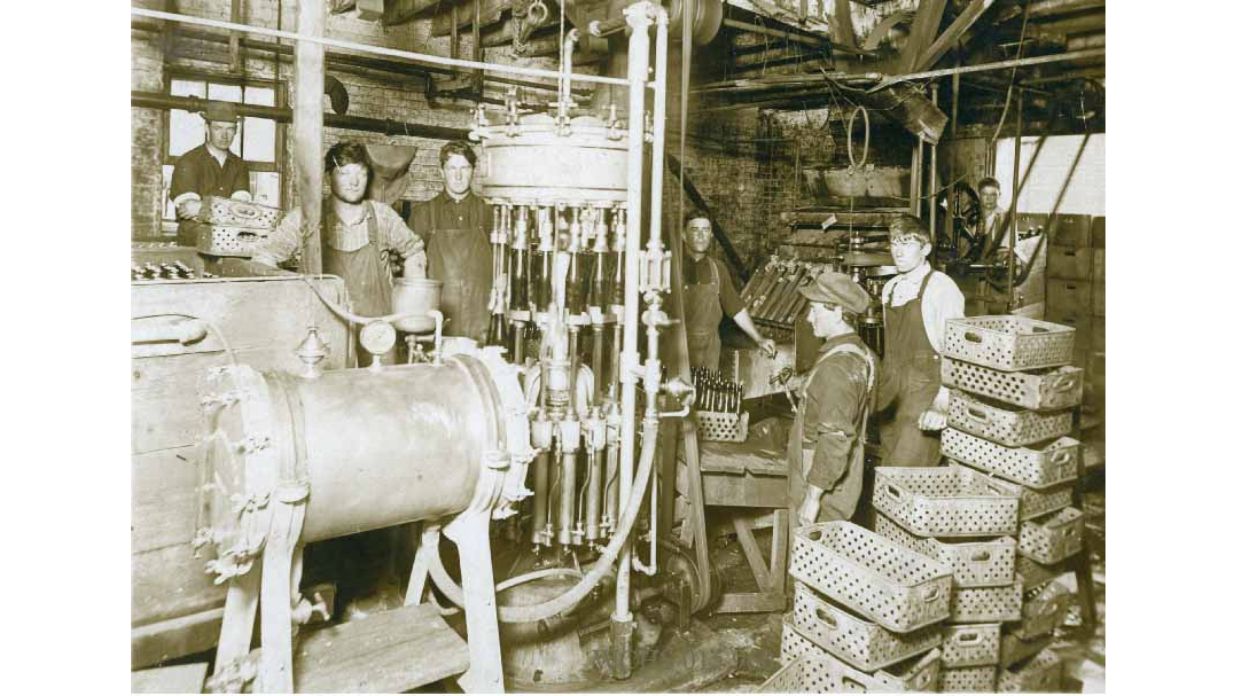 Bottling plant at West Bend Brewery in Washington County with The Tower Heritage Center