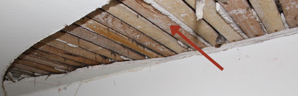 Wood Lath in the 1889 Courthouse of The Tower Heritage Center in Washington County, Wisconsin