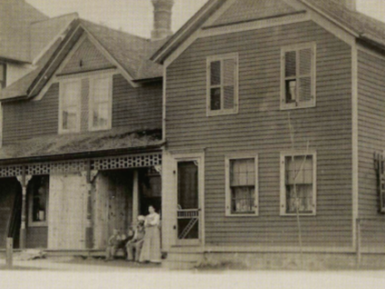 Historic bakery in Slinger with The Tower Heritage Center home to the Washington County Historical Society in West Bend, Wisconsin