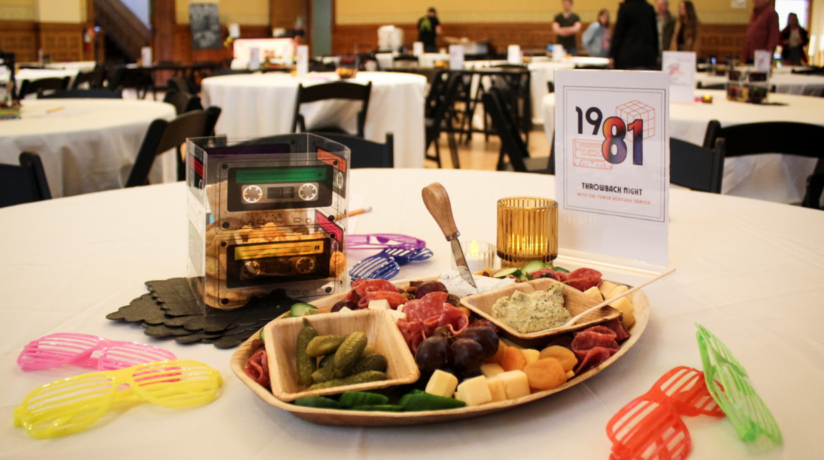 Snack boards for trivia event at The Tower Heritage Center