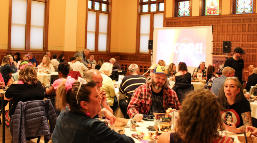 80s Trivia Night table in the 1889 Courthouse