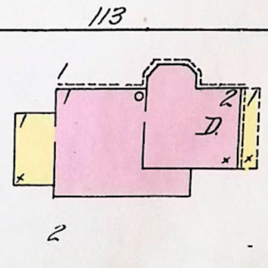 Historic Sandborn map of the 1865 Frisby House in Wisconsin