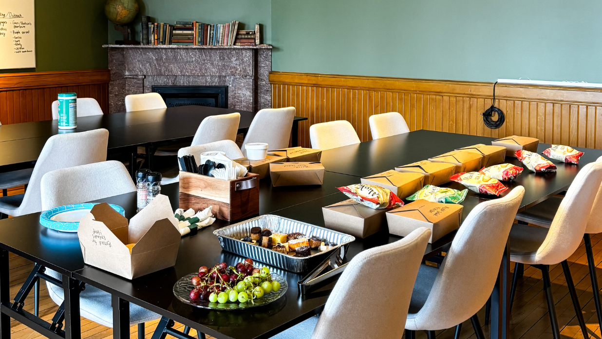 Workspace and meeting room for entrepreneurs in West Bend, Wisconsin inside the Heritage Exchange