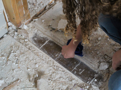 Original hardwood flooring in historic building in Wisconsin