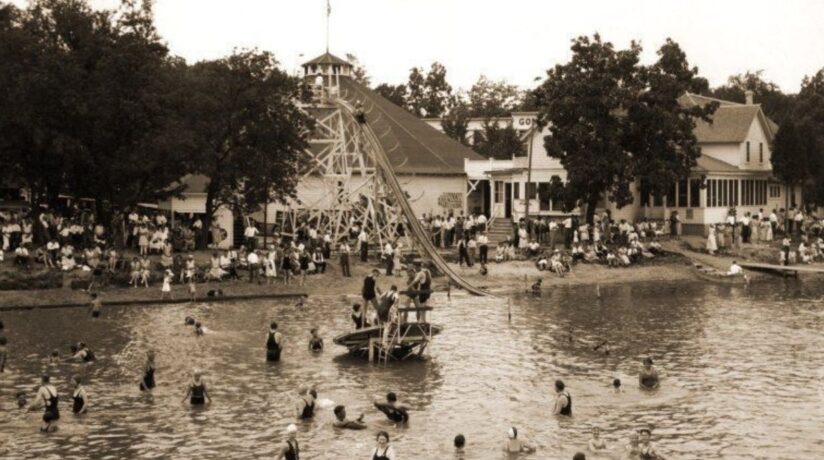Waterfront swimming at Historic Big Cedar Lake at the Gonring's Resort